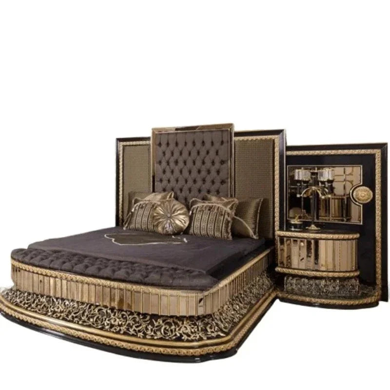 Apartment Solid Wood Bed Double Nordic Modern Princess European Bed Confortable High Quality Wedding Muebles Bedroom Furniture - Kimlud