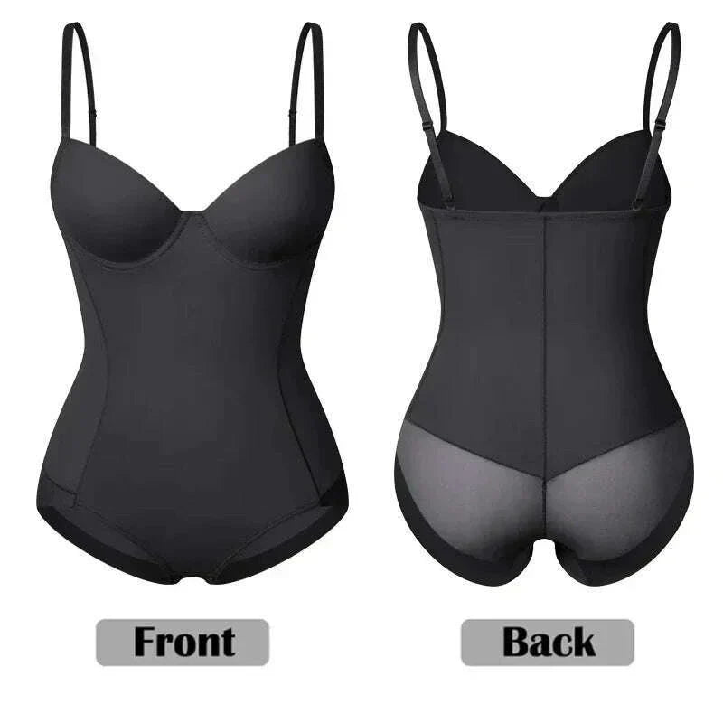Women Sexy Body Shapewear Bodysuits Built-In Bra Camisole Tops Waist Trainer Slim Full Body Shaper Lingerie With Underwire Cup