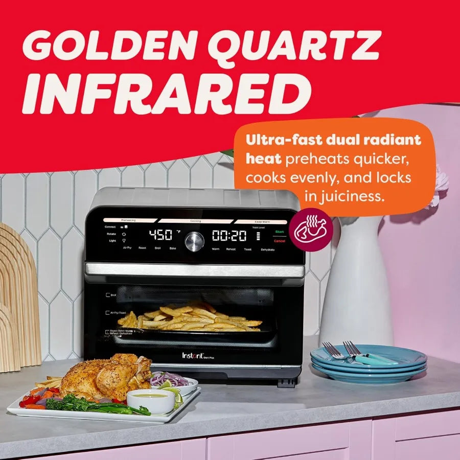 19QT 18L Toaster Oven Air Fryer with 10in1 Functions for Home Kitchen Fits 12 Pizza Ideal for Crisping Broiling Baking Roasting - Kimlud