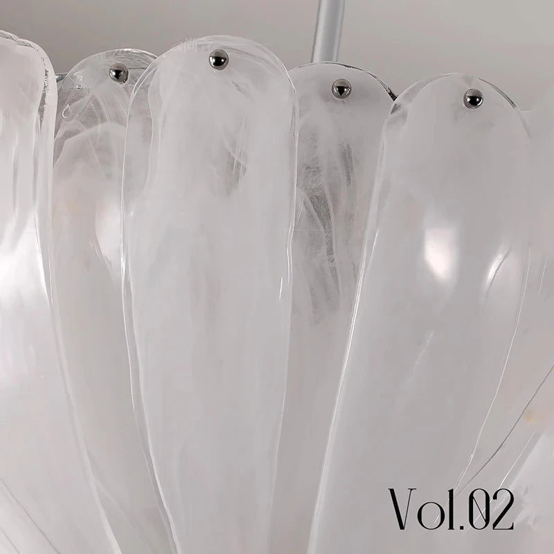 LED Flower Bud Home Living Room White Cloud Glass Pendant Light LED Lamp Ceiling Chandelier Italy Design Lighting Fixture Lustre - Kimlud