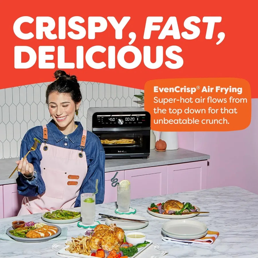 19QT 18L Toaster Oven Air Fryer with 10in1 Functions for Home Kitchen Fits 12 Pizza Ideal for Crisping Broiling Baking Roasting - Kimlud