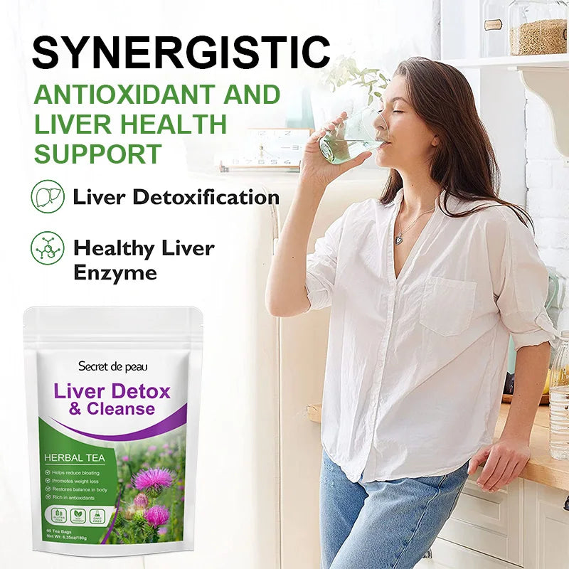 30 Tea Bags Liver,Kidney and Pancrea Herbal Compound Detox & Cleanse Herbal Milk Thistle Tea