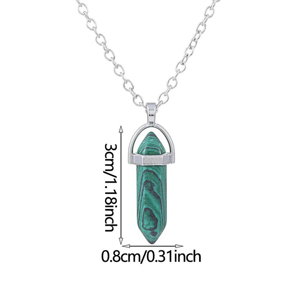 Women Natural Stone Pendant Necklace Wishing Bottle Crystal Perfume Essential Oil Diffuser Vial Jewelry Rose Quartzs Amethysts