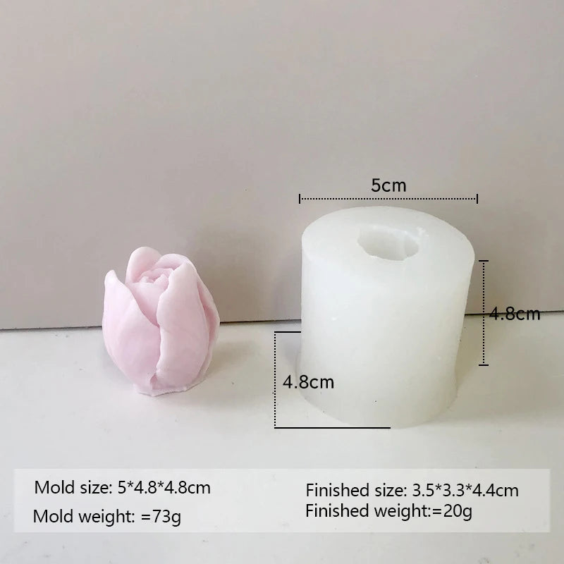 Budding Open Flowers Silicone Candle Mold Mini Flower Soap Gypsum Crafts Resin Mould DIY Chocolate Ice Cake Baking Molds