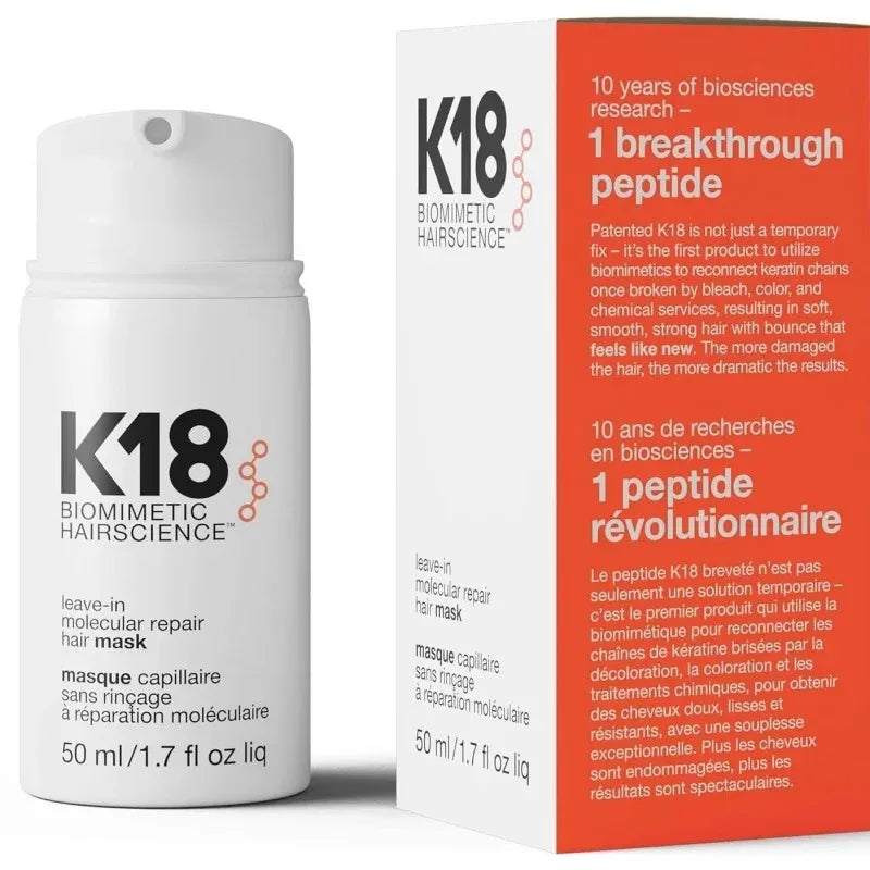 K18 Leave-In Molecular Repair Hair Mask Deep Conditioning Keratin Treatment Soften Hair Smoothing Healthy Hair Care 150ml 50ml