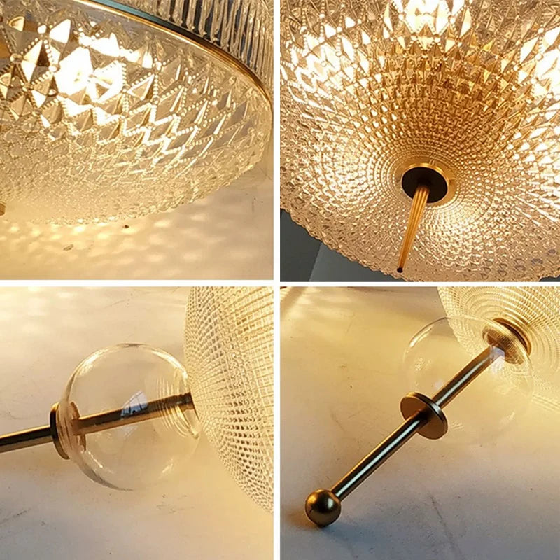 Champagne Glass Pendant Light Creative Hanging Lamp 3000K Gold Metal For Hotel Parlor Dining Room Bedroom - Kimlud