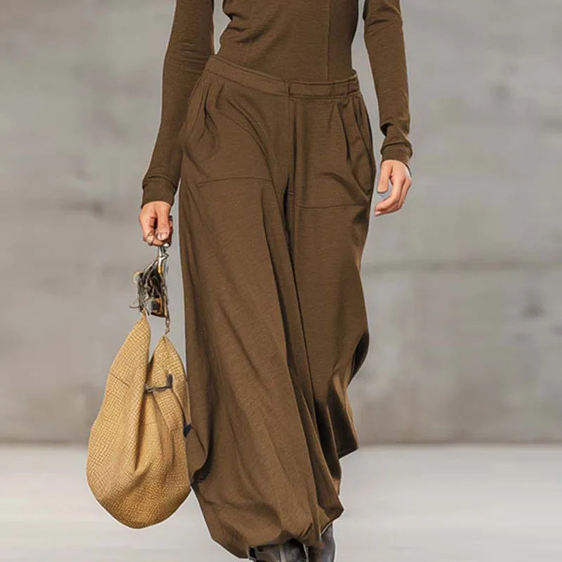 Retro Solid Zipper Hooded Top Pullover+High Waist Pants Outfit Woman Sexy Stand Collar Overalls Suit Chic Long Sleeve Autumn Set