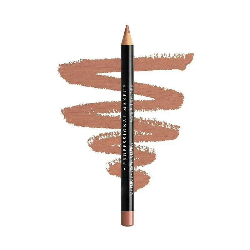 Slim Lip Pencil Nude Matte Creamy Lipstick Long-lasting Waterproof Plumping Lip Stain Natural Brown Lipliner Professional Makeup