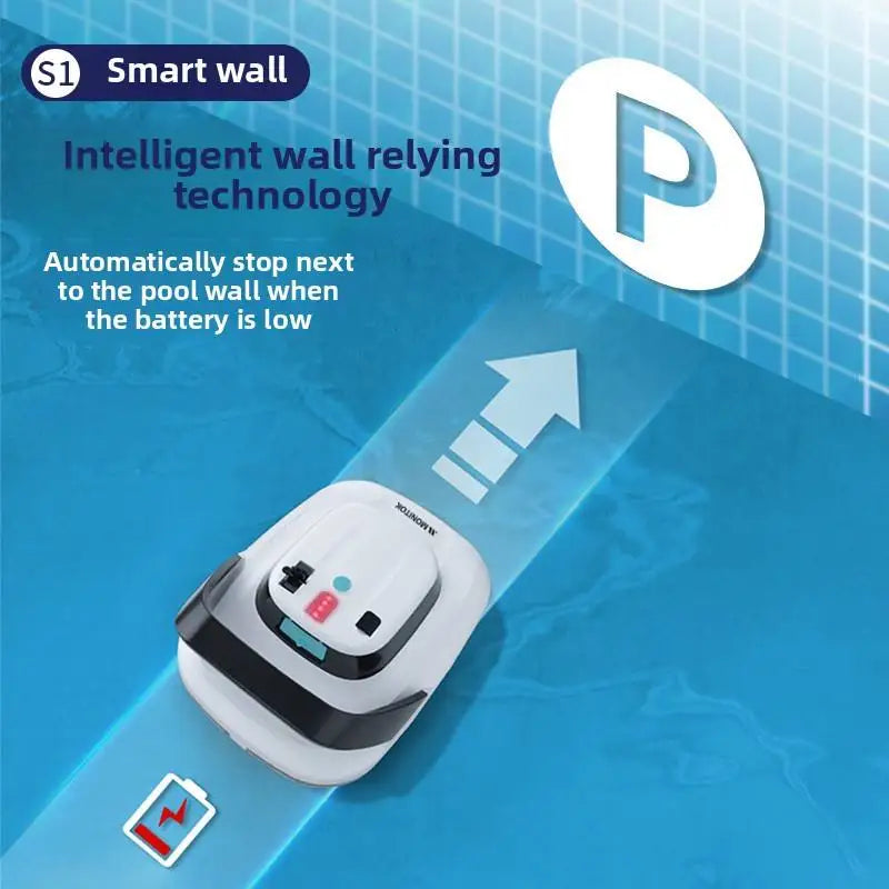 Electric Smart Automatic Remote Control Battery E Powered Swimming Pool Cleaner Robot Machine Floor Wall Intelligent