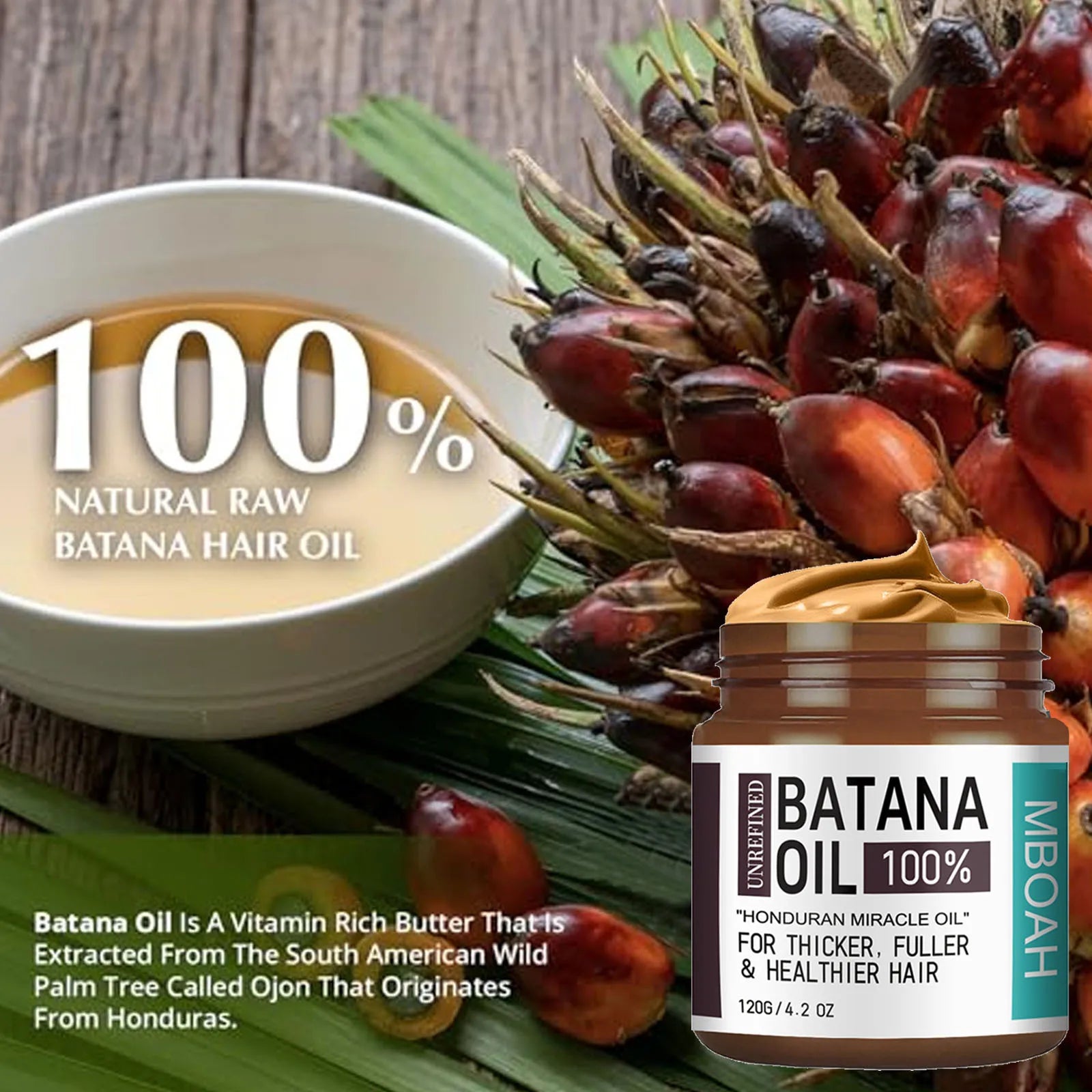100% Batana Oil from Honduras - Get Fuller, Thicker, Healthier Hair - Great Men Conditioner Haircare Silky - Hair Nutrition oil - Kimlud