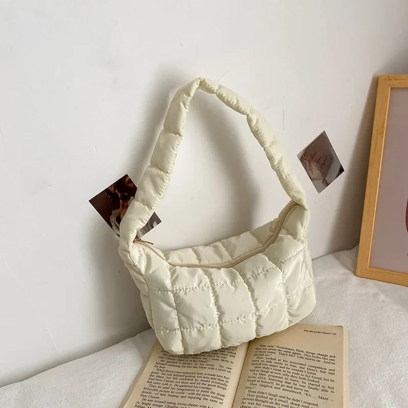 New Fashion Women Lady Shoulder Underarm Bag Solid Color Soft Plush Handbag Fluffy Totes Purse Autumn Winter Shopping Bag