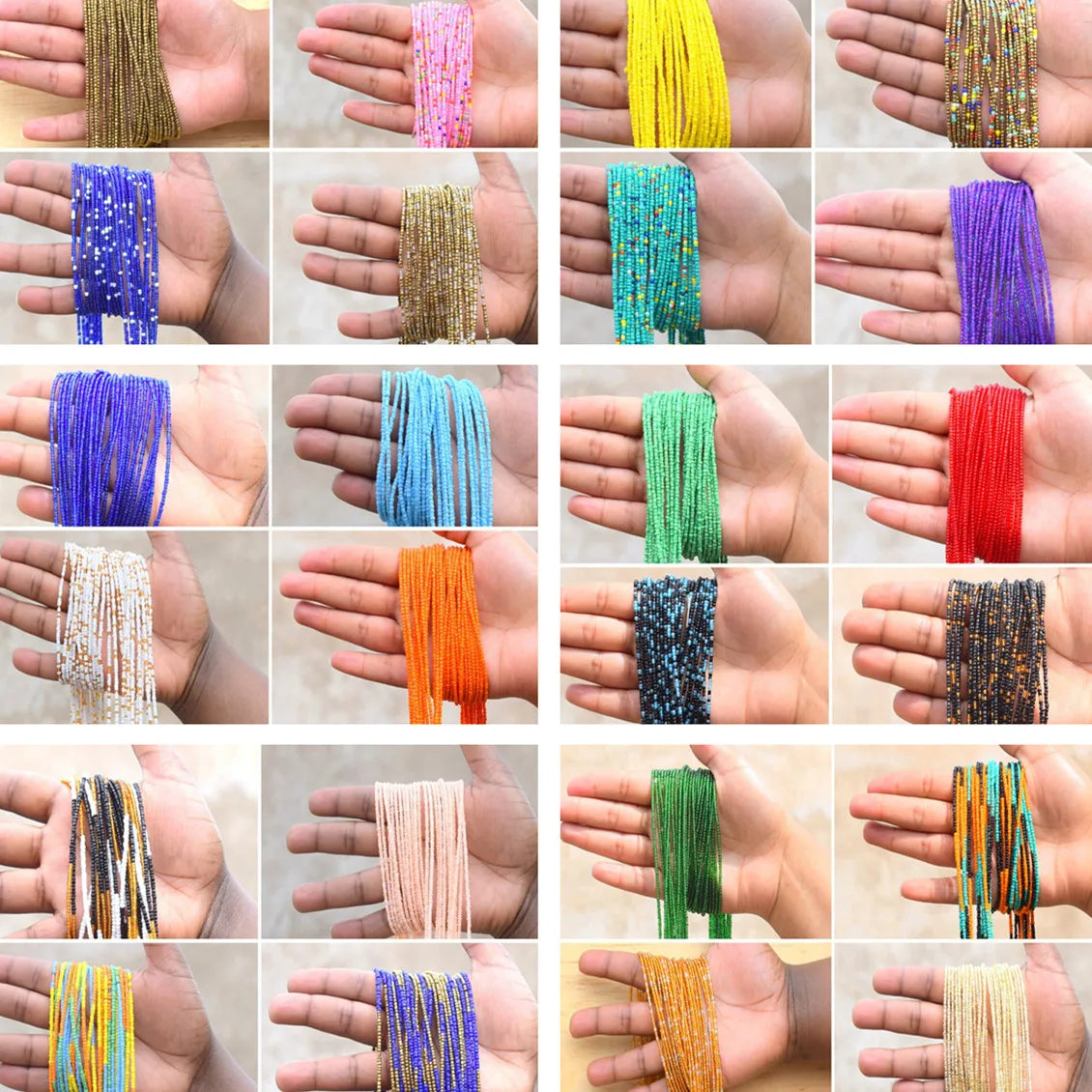 Vedawas (Random Color) 6/12/18/24/30pcs/set Bohe Handmade Beaded Belly Chain Set,Cute Beach Holiday Party Women Accessories - Kimlud