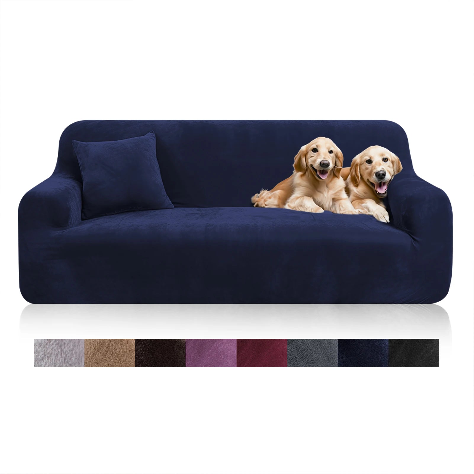 Velvet Sofa Cover Elastic Thick L Shaped Corner Sofa Slipcover for Living Room 1/2/3/4 Seater Stretch Cover for Couch Armchair - Kimlud