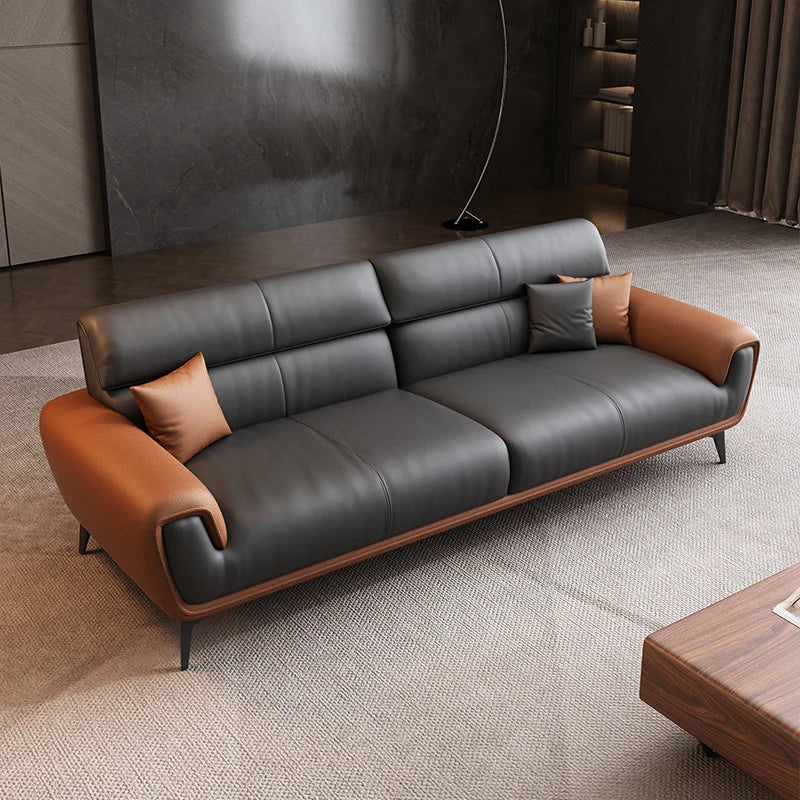 Nordic Leather Sofa Designer Simple Business Leisure Romantic Living Room Sofas Comfortable Adult Decor Sillon Cama Furniture - Kimlud