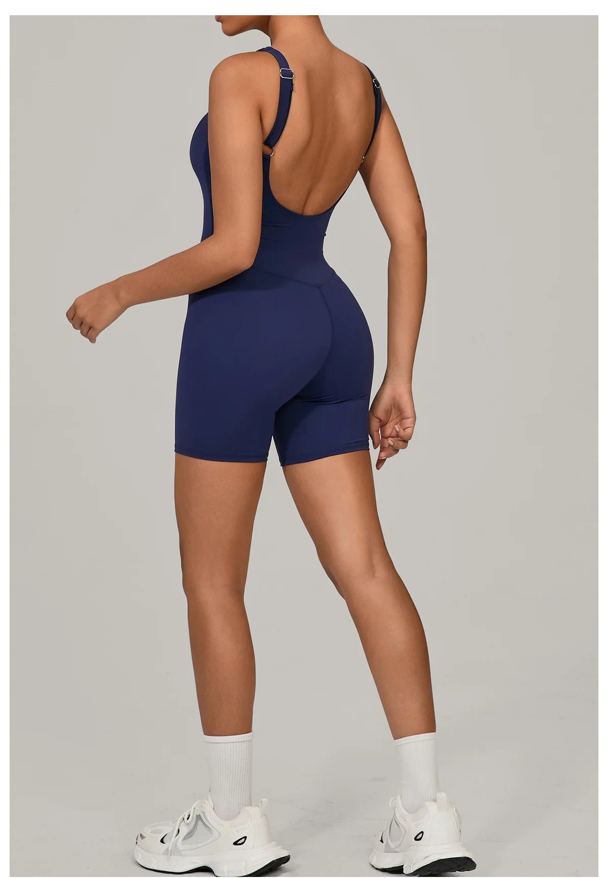 Women's Sports Suit Adjustable Shoulder Strap Jumpsuit One Piece Halter Sleeveless Bodysuit Short Jumpsuits Push Up Sportswear