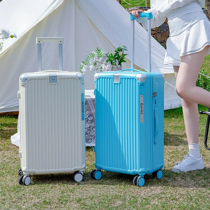 Trolley Luggage Bag Combination Lock Zipper Travel Suitcase on Wheels Large Capacity ABS+PC Lightweight Luggage