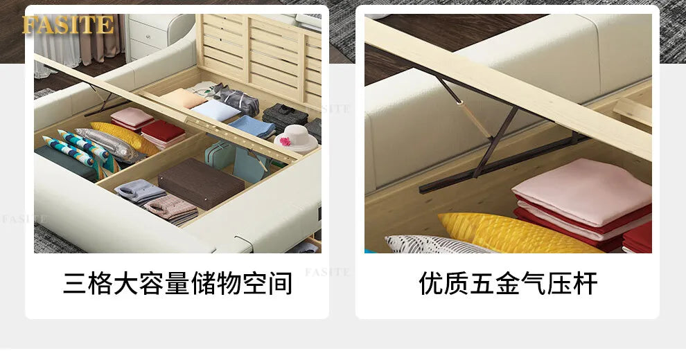 Modern Simple Massage Bed Luxury Water Proof Design Bedframe Double Bed Smart White Nordic Furniture | Kimlud Luxury Bed