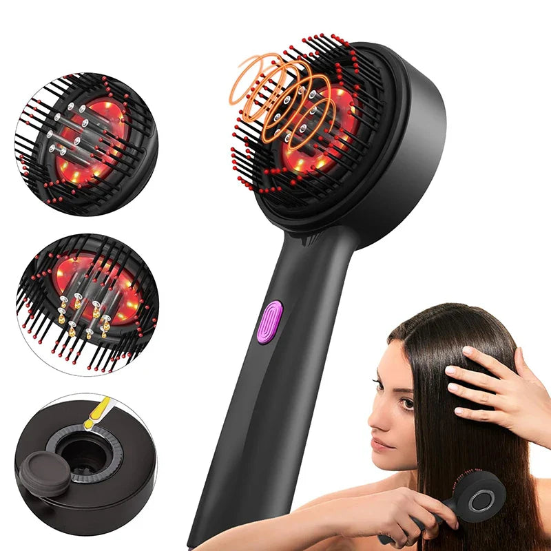 3 Modes Electric Massage Comb Portable Red Light Laser Comb for Hair Follicle Hair Follicles On The Head Essence Oil Applicator