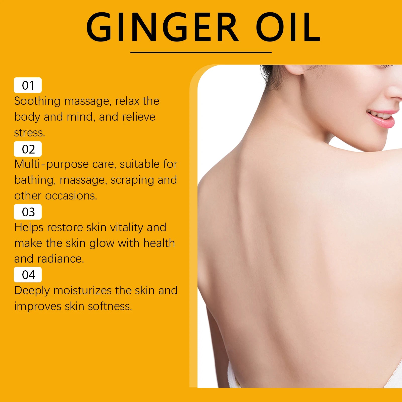 Relaxing Body Ginger Massage Oil Improve Rough Dry Skin Moisturizing Nourishing Restore Skin Vitality Body Care 100ML