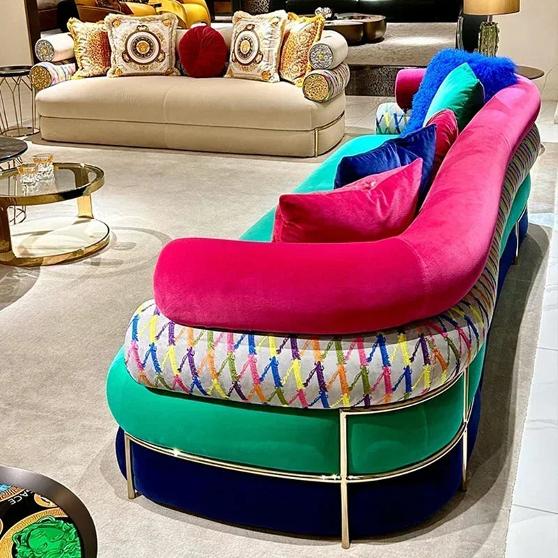 Soft Fancy Unique Sofa Modern Wood Nordic European Puffs Sofa 3 Seater Muebles Para Salas Modernos Living Room Furniture - Kimlud