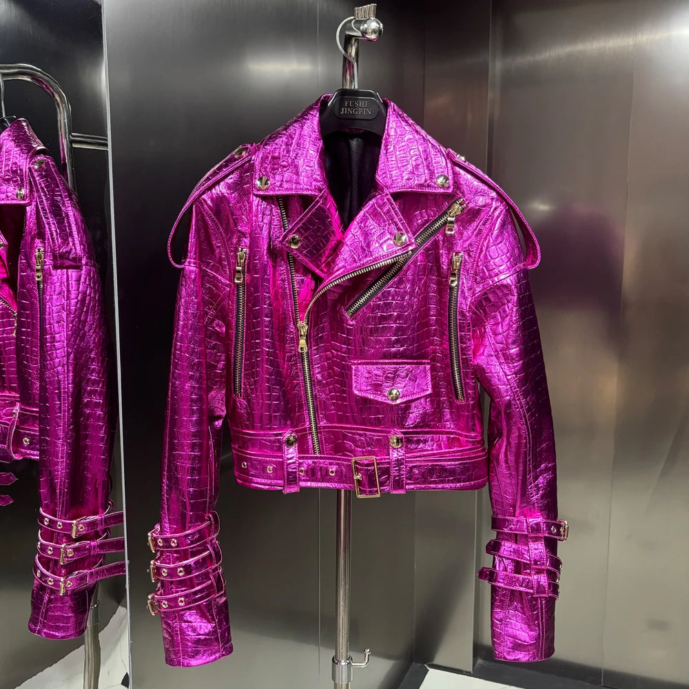 2025 Spring Belt Leather Jacket Women Real Sheepskin Coat Warm Autumn Women Lambskin Cloth