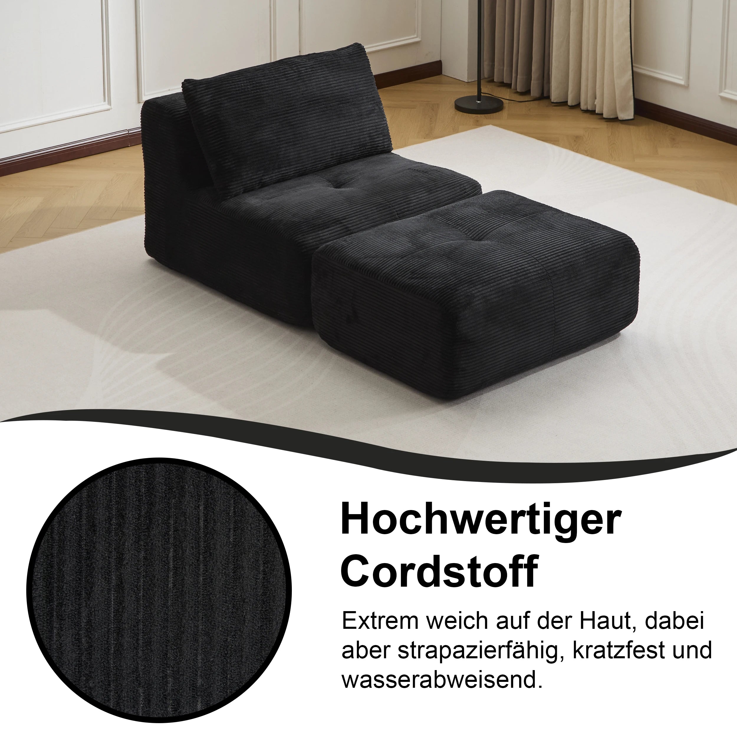 Corduroy Sofa Bed,Comfortable Small Single Sofa,Compression Sofa Seat,Foldable Lounger for Bedroom, Guest Room or Living Room - Kimlud