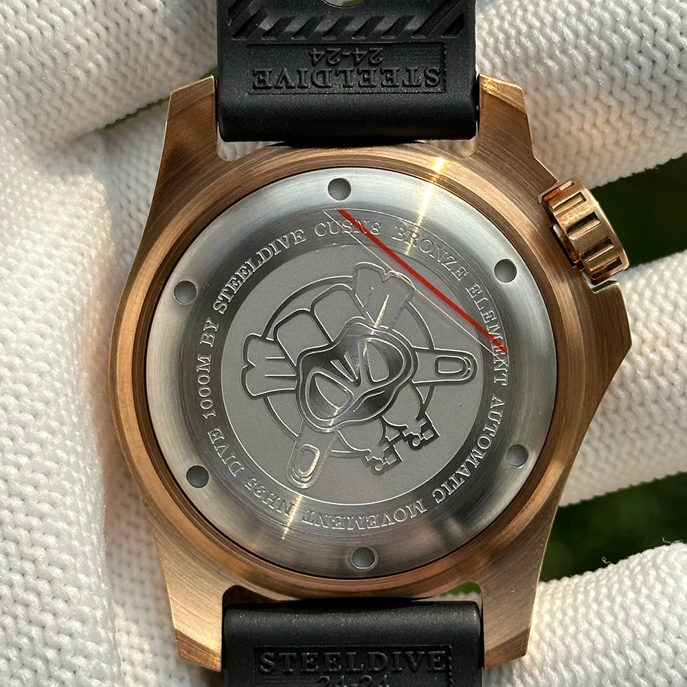2025 New Arrival SD1942S STEELDIVE Brand 45MM Solid Bronze Case and Bezel Automatic Antique 1000m Waterproof Men Dive Watches - Kimlud