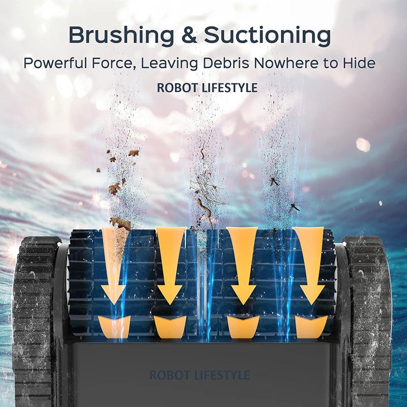 Robot Vacuum Cleaner for Pool C1PRO Rechargeable Wireless Swimming Pools Cleaner Automatic Walls and Background Cleaning 150Mins