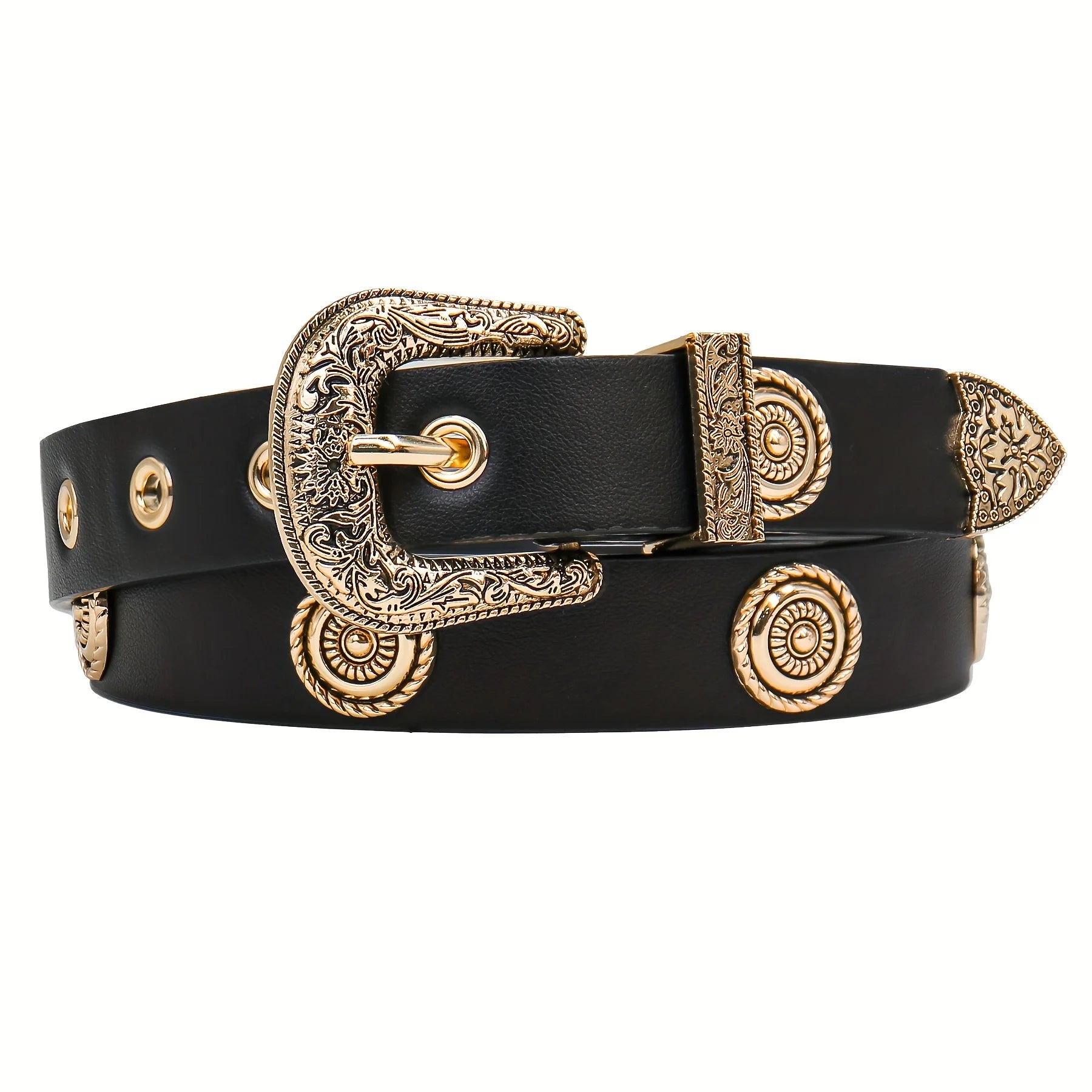 Women Studded Faux Leather Belt Fashion Western Punk for Womens Belts for Dresses Pants Jeans