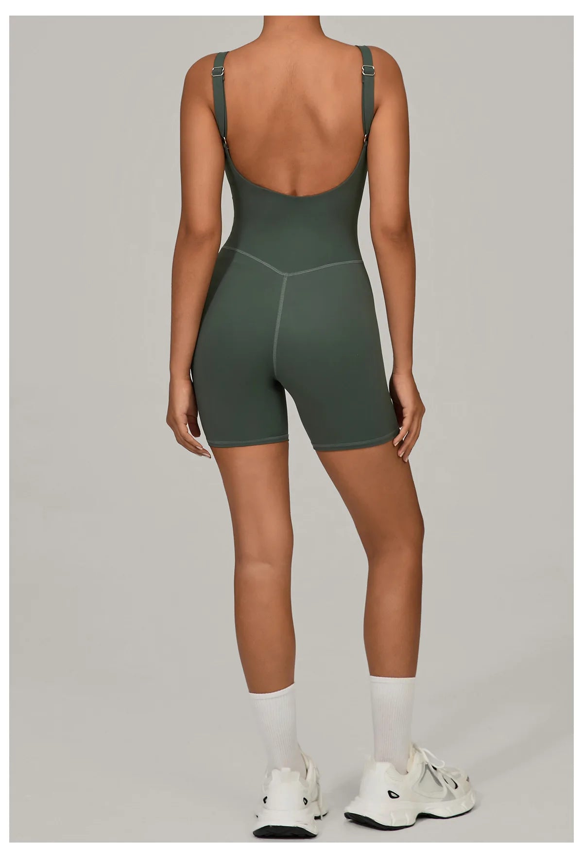 Women's Sports Suit Adjustable Shoulder Strap Jumpsuit One Piece Halter Sleeveless Bodysuit Short Jumpsuits Push Up Sportswear