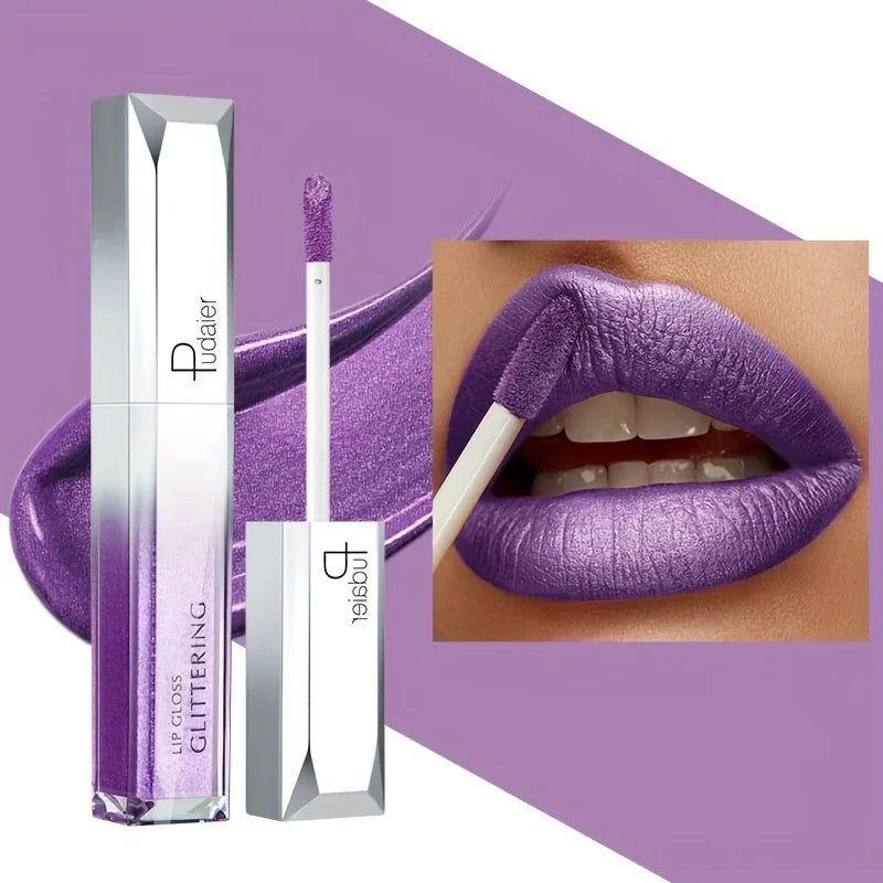 Sparkling Metallic Lip Gloss, Waterproof & Long-Lasting, Matte Lipstick Set, Non-Sticky, Party/Festival Makeup