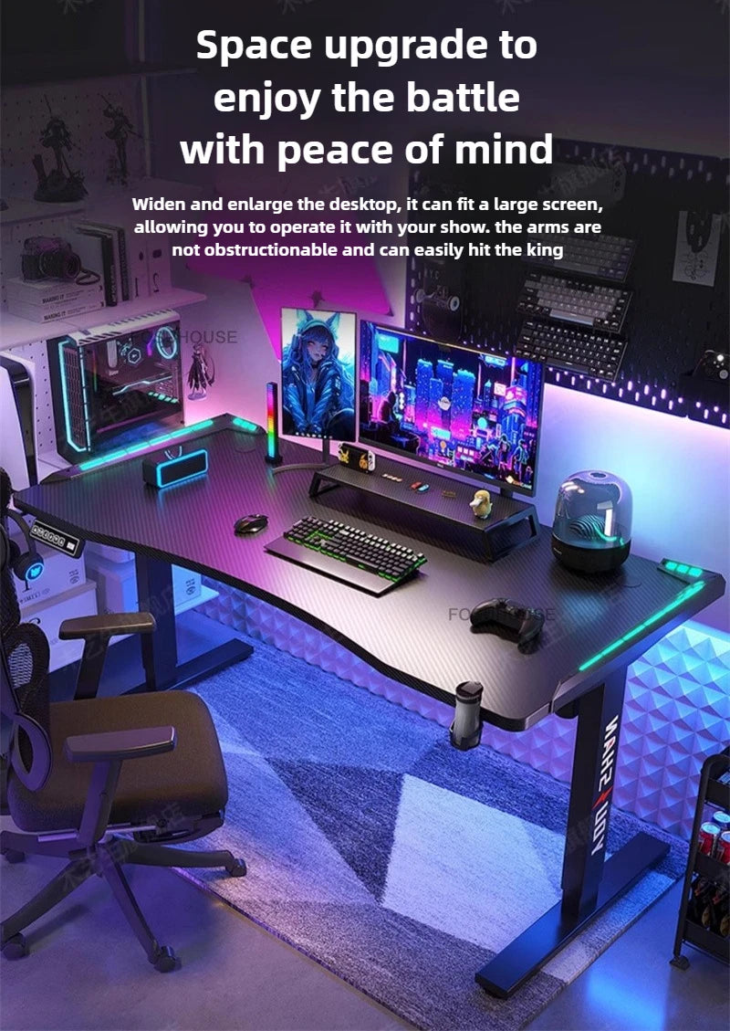 Electric Lifting Computer Desks for Bedroom E-sports Gaming Desk Minimalist Lifting Computer Table Household Student Study Desk
