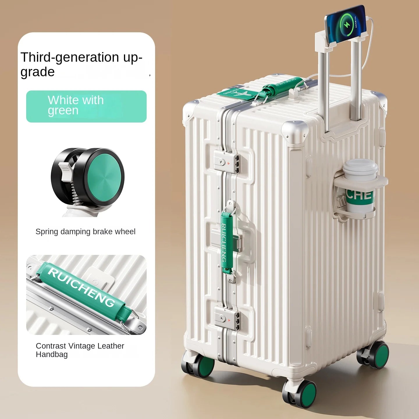 28/30/32 inch Travel Suitcases Large Capacity New Strong and Durable Thickened PC Aluminium Frame Trolley Suitcase 20'' Carrier