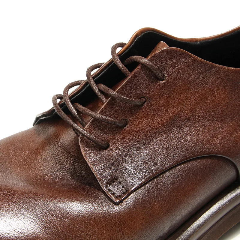 Soft Leather Mens Formal Shoes Luxury Quality Comfortable Brand Handmade Retro Genuine Leather Daily Wedding Social Shoes Male