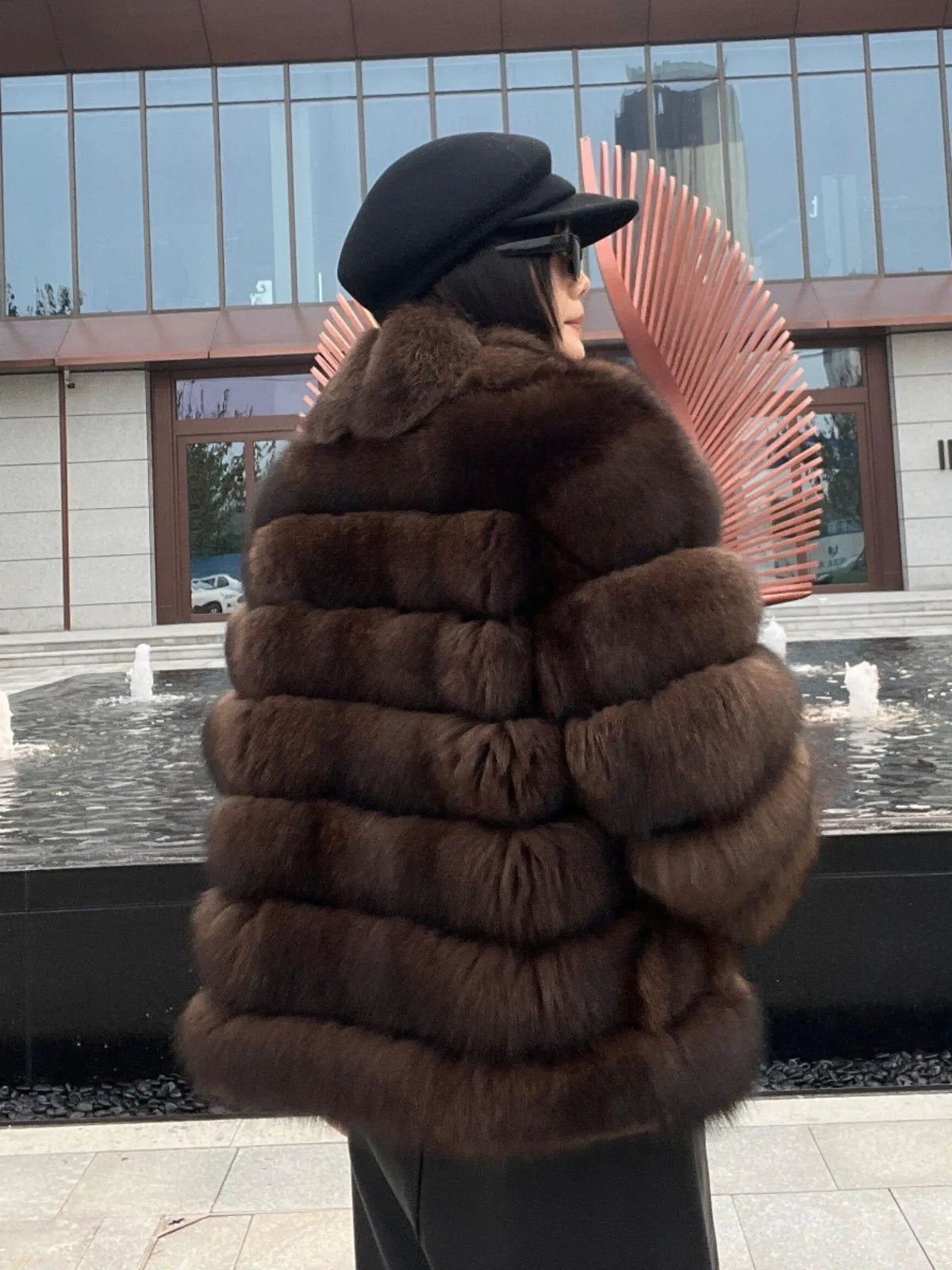 Hot selling winter sable fashion Finnish imported fox fur coat new lapel collar women high-end real fox fur jacket
