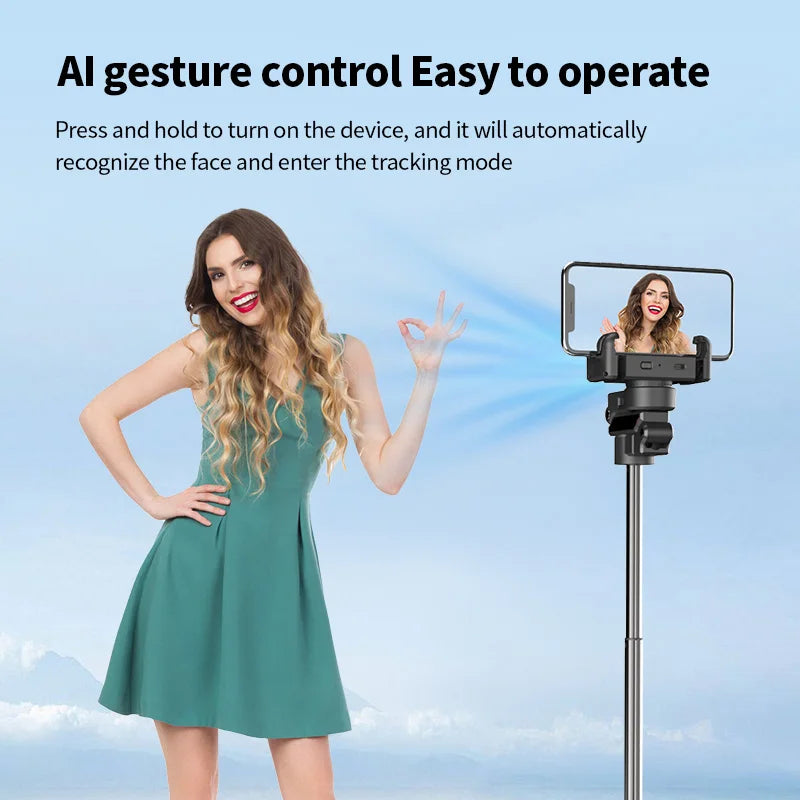 MEUYAG intelligence face tracking Stabilizer 360 Auto Rotation Follow Gimbal with Remote Selfie stick tripod for iPhone Android