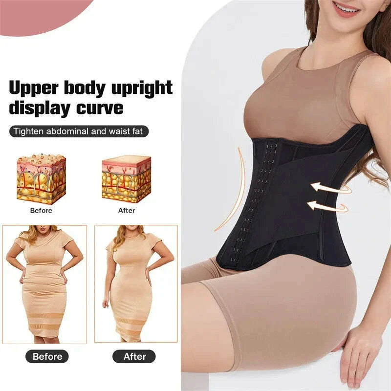 MiiOW U-shaped Waist Trainer Corset Women Shapers Breast Lifted Waist Trainer Steel Bone Slimming Breathable Women's Shapewear