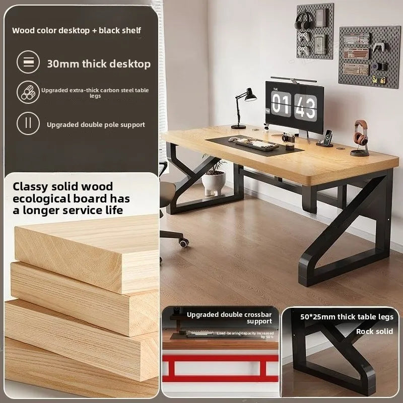 Heavy Duty 30MM Thick Solid Wood Computer Desk Ergonomic Office Desk Study Table Home Office Furniture Writing Desk Gaming - Kimlud