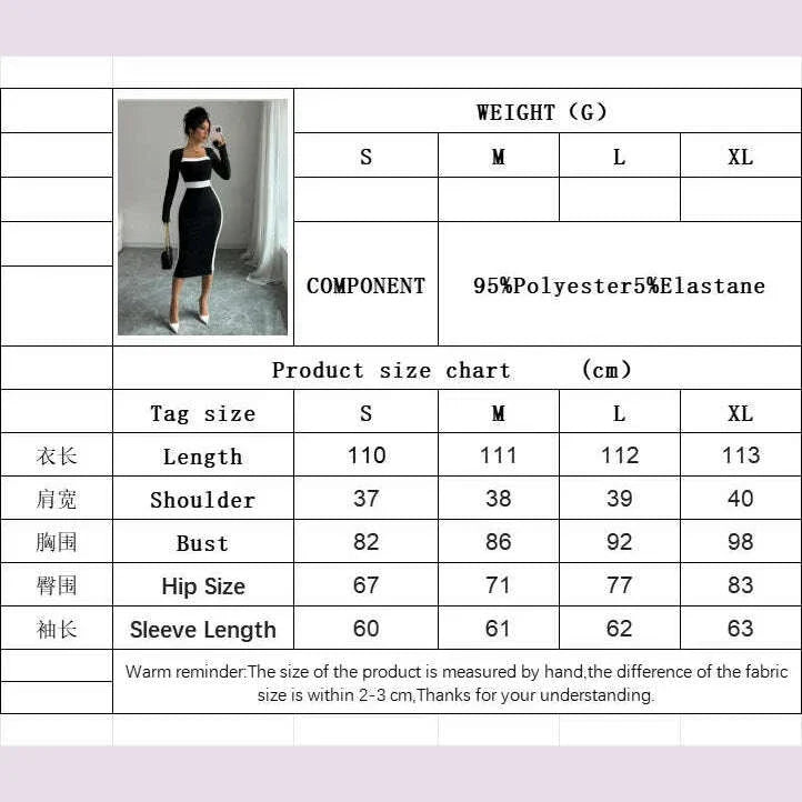 Autumn Winter Sweater Dress for Women 2024 New Arrivals Square Neck High Waist Long Knitted Dress Korean Maxi Dresses