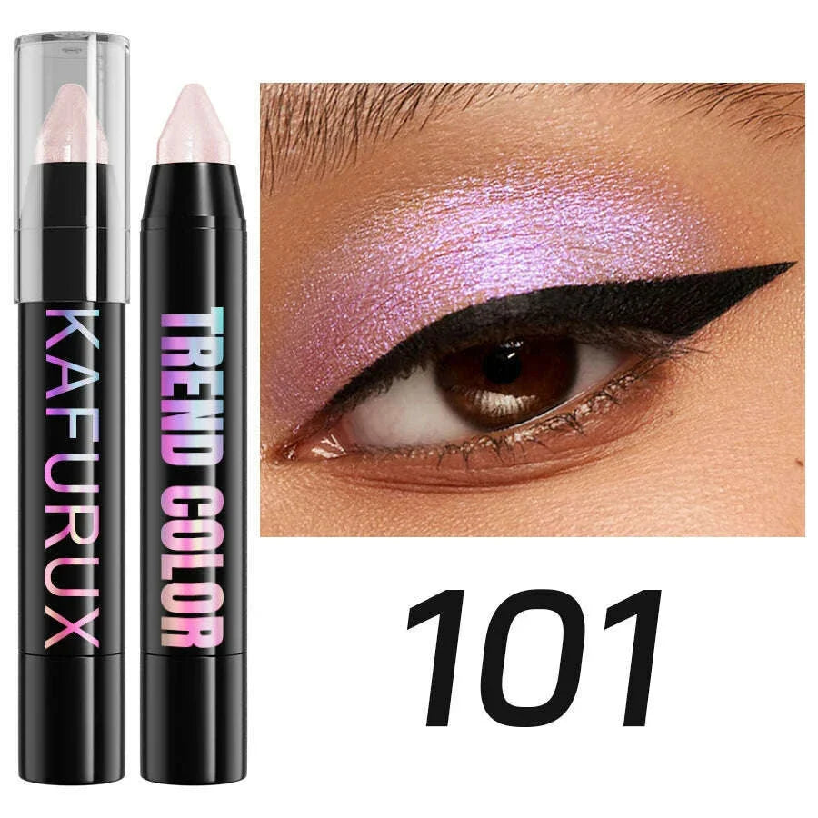 24 Colors Pearlescent Glitter Eyeshadow Eyeliner Pencil Waterproof Matte Nude Eye Shadow Eye Makeup Shimmer Highlighter Pen Tool