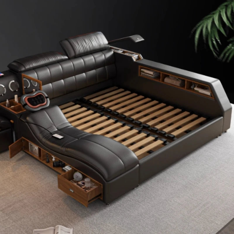 multifunctional queen size Double bed Massage smart Double bed cosy smart frames headboard slaapkamer meubels bedroom furniture