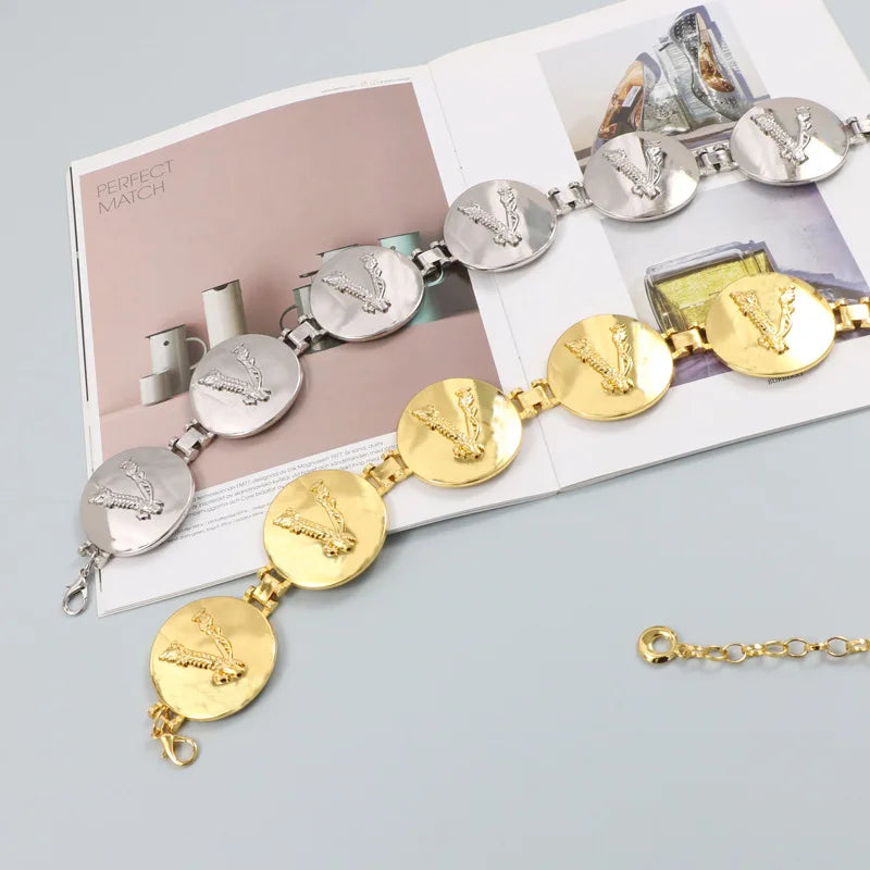 2026 New round gold color silver color alphabet belt luxury dress long waist chain designer belt women's fashion accessories