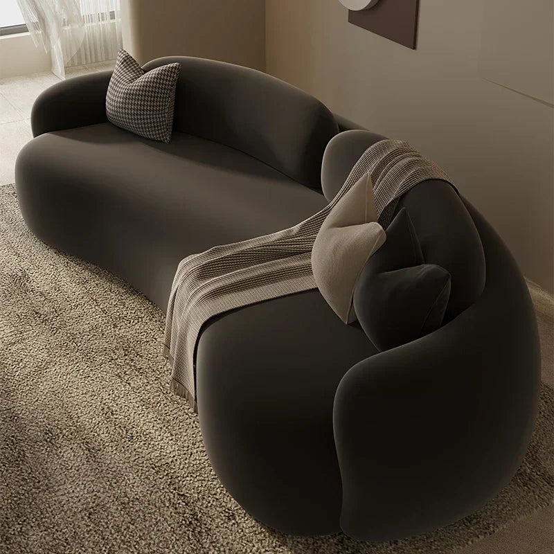 Armrest Large Filler Sofas European Brown Wood Modern Floor Salon Couch Recliner Luxury Nordic Divano Soggiorno Unique Furniture - Kimlud