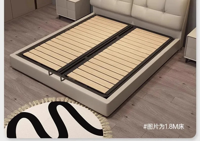 Storage Leather Double Bed Modern Minimalist Frame Luxury Double Bed Cheap Storage Camas Matrimoniales Bedroom Furniture...