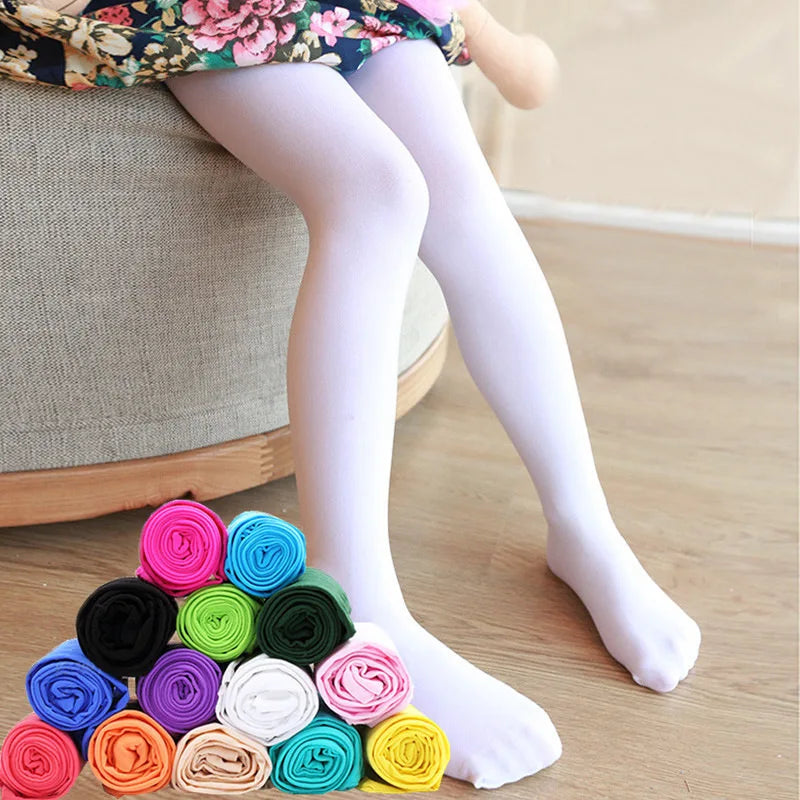 Princess Girl Tights For Kids Spring Summer Super Stretch Skinny Pantyhose Child White Black Student Baby Ballet Dance Stockings