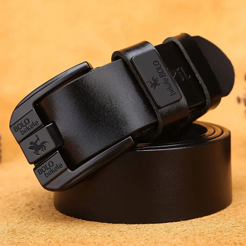 100% Genuine Leather Belt for Men Luxury Brand Designer High Quality Alloy Pin Buckle Belts for Jeans Business 2025 Cowskin Belt