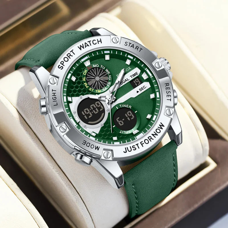 FOXBOX Fashion Military Watches for Men Luxury Original Sports Chronograph Watch Waterproof Quartz Clock Digital WristWatch - Kimlud