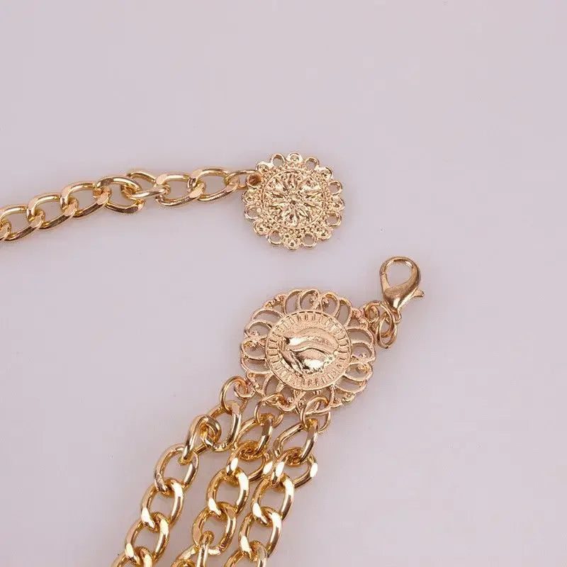 2025 Punk Hip Hop Waist Chain Vintage Waist Belly Jewelry Sexy Bikini Beach Multilayer Belt Chain with Long Tassel Coin...