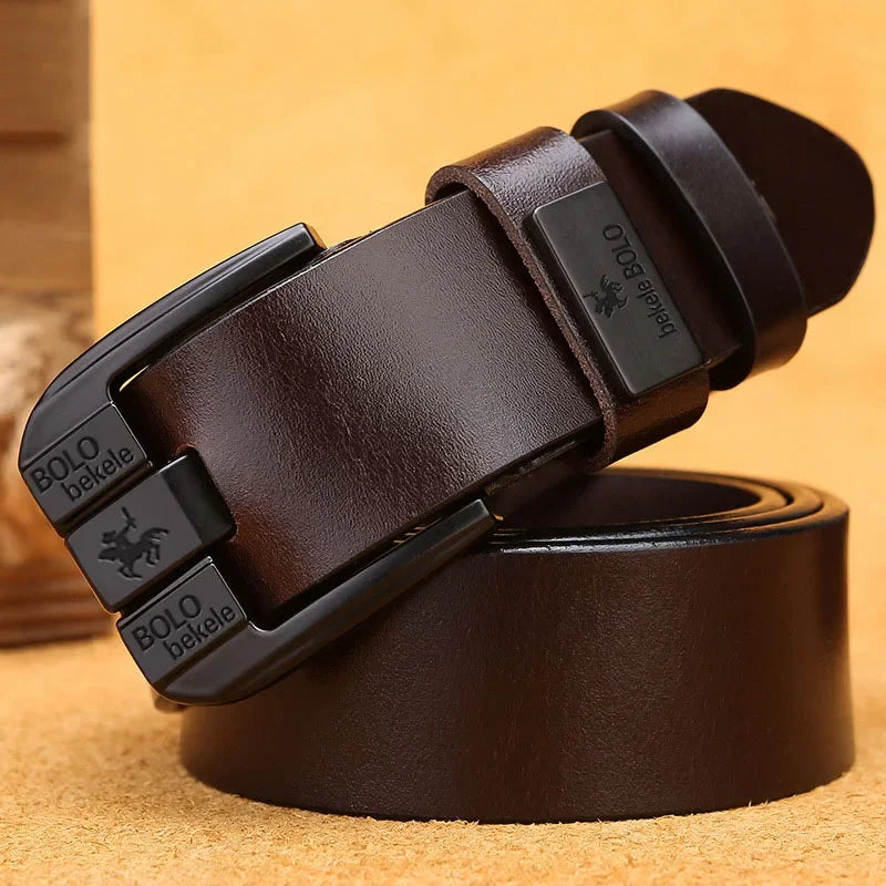 100% Genuine Leather Belt for Men Luxury Brand Designer High Quality Alloy Pin Buckle Belts for Jeans Business 2025 Cowskin Belt