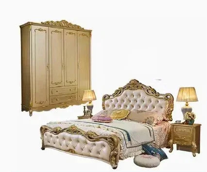 Large Princess Master Bedroom Set Double Villa High Luxury Human Bedroom Set Wooden Sleeping Letti E Mobili Nordic Furniture - Kimlud
